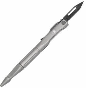 COBRATEC SCRIBE PEN KNIFE 1.5" - GRAY WITH POCKET CLIP