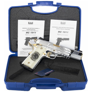 GIRSAN MC1911S LIBERADORE II - 45ACP CHROME/GOLD ENGRAVED 8RD