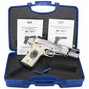 GIRSAN MC1911S LIBERADORE II - 45ACP CHROME/GOLD ENGRAVED 8RD