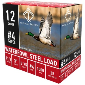 ATI Waterfowl Steel Shotshells 12ga 3" 1-1/8oz 1500fps #4 25/ct