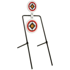 Allen EZ-Aim Hardrock AR500 Round Spinner Targets & Stand for Rimfire Rounds & Centerfire Pistols 7.375"W x 23"H White/Red/Black