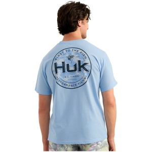 Huk Marlin Circle Short Sleeve Pocket Shirt Cerulean 2XL