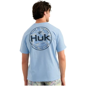 Huk Marlin Circle Short Sleeve Pocket Shirt Cerulean 2XL