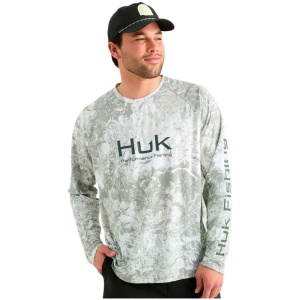 Huk Mossy Oak Pursuit Performance Long Sleeve Crew Shirt MO Seagrass XL