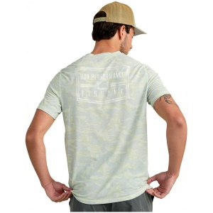 Huk Drift Performance Short Sleeve Shirt Pale Algae Camo L