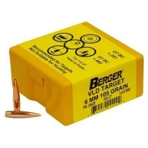 Berger VLD Target Bullets 6mm .243" 105 gr HPBT 100/rd