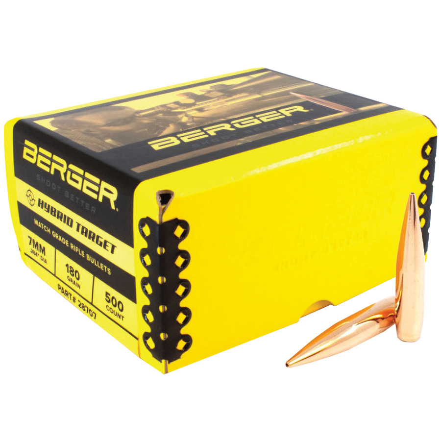 Berger Match Grade Target Bullets 7mm .284" 180 gr Hybrid Target 500/ct
