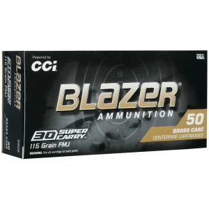 CCI Blazer Brass Handgun Ammunition .30 Super Carry 115 gr FMJ 1150 fps 50/ct