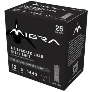 Migra Waterfowl Steel Stacked Load Shotshell 12ga 3" 1-1/4oz 1445 fps #1 & #3 25/ct