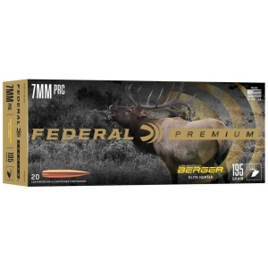 Federal Berger Elite Hunter Rifle Ammunition 7mm PRC 195gr HPBT 2760 fps 20/ct