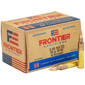 Hornady Frontier Rifle Ammunition XM193 5.56X45 NATO 55 gr FMJ 3240 fps 50/ct