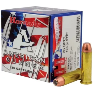 Hornady American Gunner Handgun Ammunition .38 Spl 125 gr XTP 900 fps 25/ct