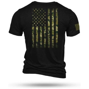 Nine Line American Camo Short Sleeve Shirt Black Triblend XL