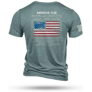 Nine Line American Flag Schematic Short Sleeve Shirt Denim 2XL