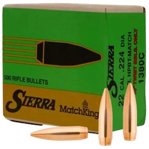 Sierra MatchKing Rifle Bullets (500/ct) .22 cal .224 69 gr HPBT MATCH