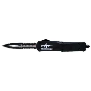 Templar Knife Large Come And Take It AR OTF Knife 3-1/2" Serrated Dagger Black