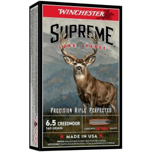 Winchester Supreme Long Range Rifle Ammunition 6.5 Creedmoor 140gr PT 2570 fps 20/ct