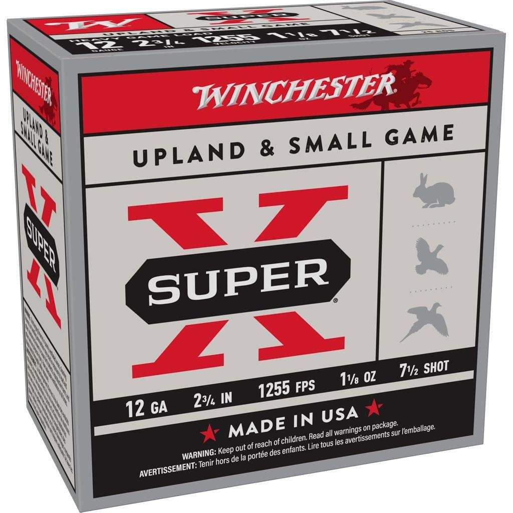Winchester Super-X Heavy Game Shotshells 12 ga 2-3/4" 1-1/8 oz 1255 fps #7.5 25/ct